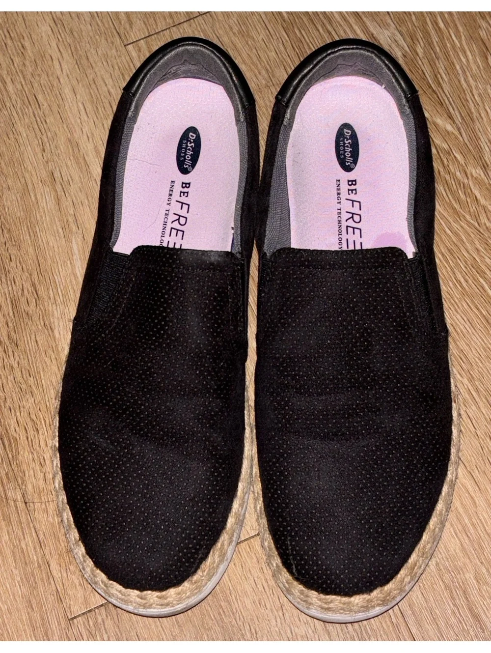 Dr. Scholl's Women's Madi Jute Slip-On Sneaker Black Microfiber Perforated c11